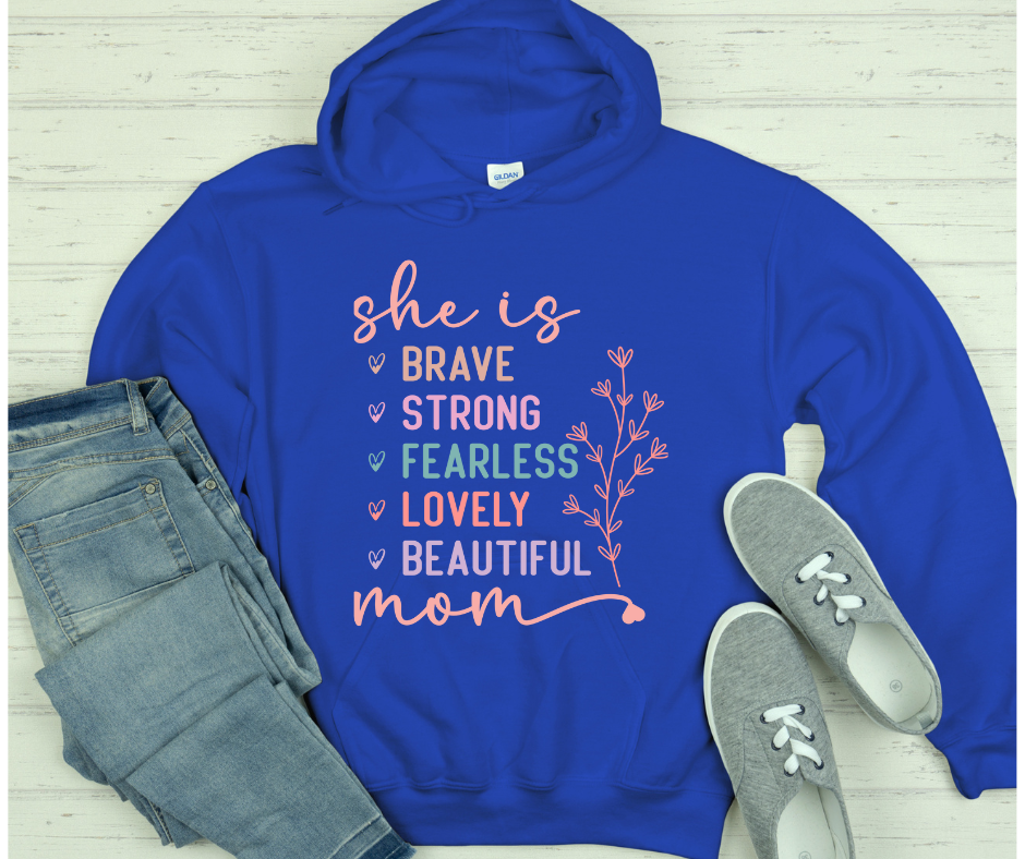 She Is Mom Black Hoodie