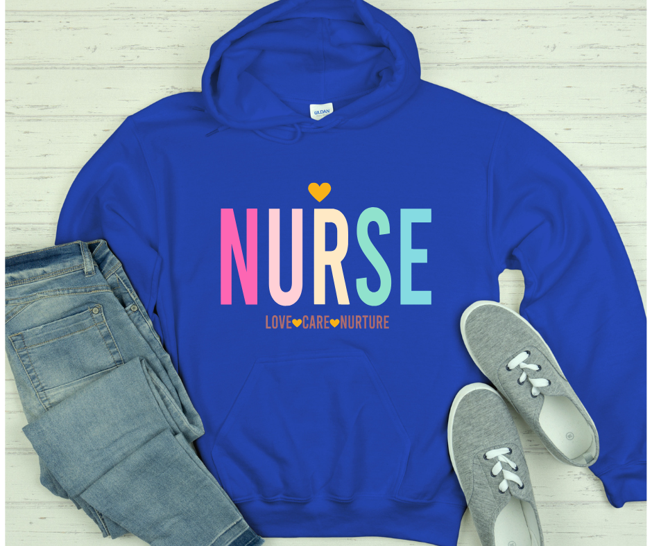 Nurse Heart Black Hoodie
