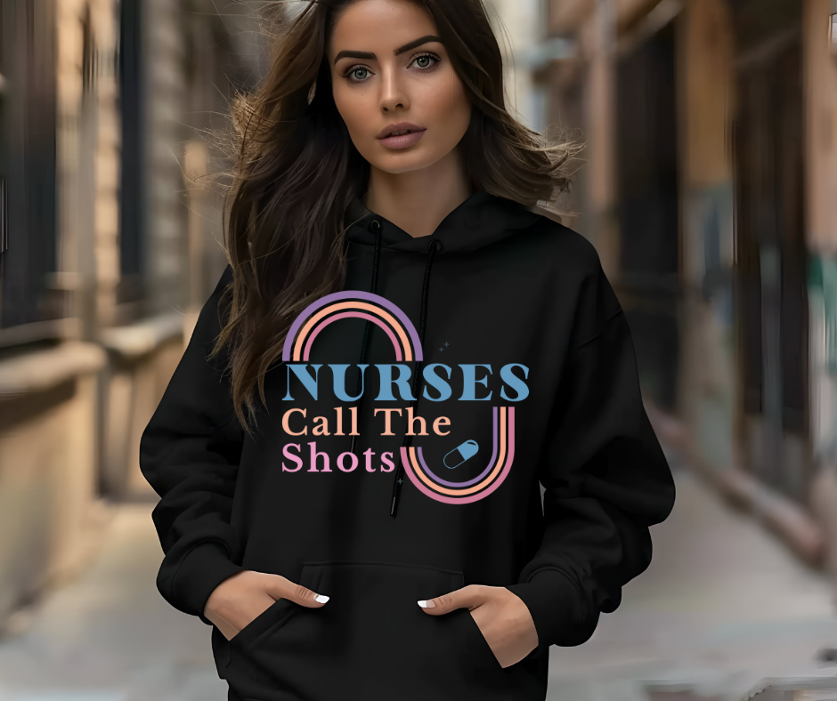 Nurses Call the Shots  Black Hoodie