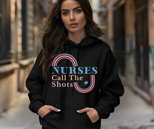 Nurses Call the Shots  Black Hoodie