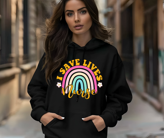 Nurses Save Lives Black Hoodie